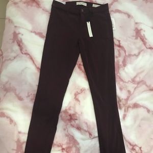 Burgundy skinny jeans